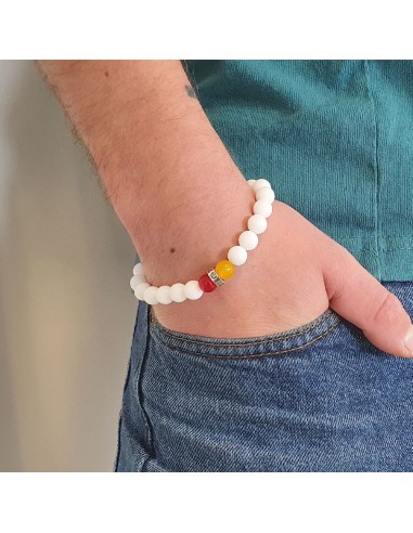 Bracelet argent RC Lens Third porté