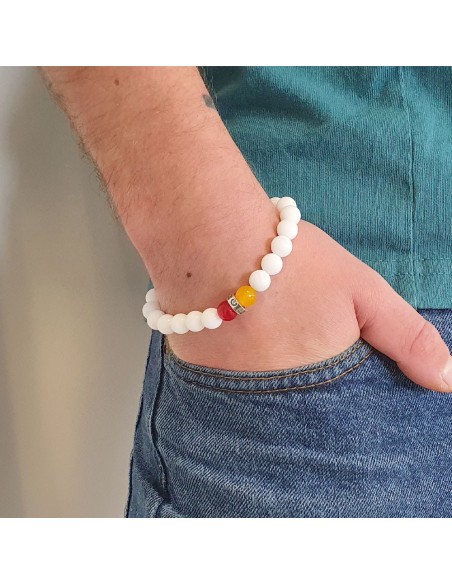 Bracelet argent RC Lens Third porté