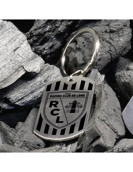 Porte-clés rayures Blason RC LENS - personnalisé Porte-clés rayures Blason RC LENS - personnalisé