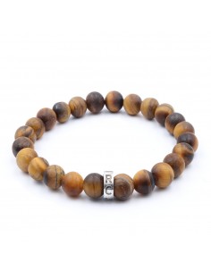Le bracelet CLUB Œil de tigre marron mat RC LENS