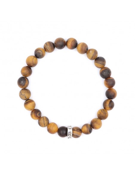 Le bracelet CLUB Œil de tigre marron mat RC LENS