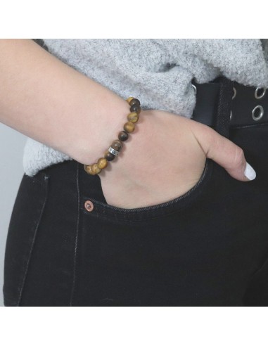 Le bracelet CLUB Œil de tigre marron mat RC LENS