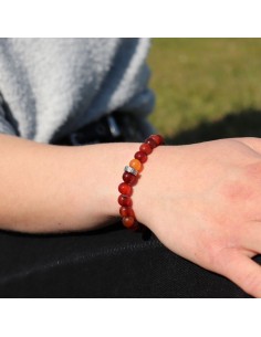 Le bracelet CLUB Agate rouge multi couleurs RC LENS 2