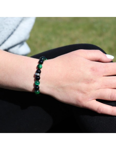 Le bracelet CLUB Œil de tigre vert RC LENS