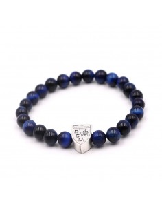 Le bracelet SUPPORTER Œil de tigre bleu RC LENS