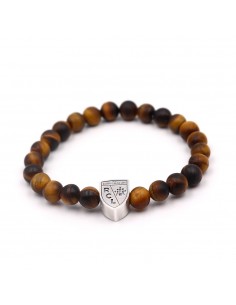 Le bracelet SUPPORTER Œil de tigre marron mat RC LENS