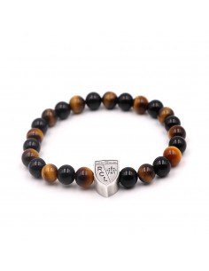 Le bracelet SUPPORTER Œil de tigre marron RC LENS
