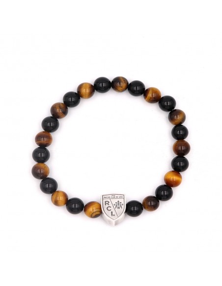 Le bracelet SUPPORTER Œil de tigre marron RC LENS