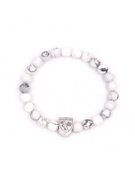 Le bracelet SUPPORTER Howlite blanche RC LENS