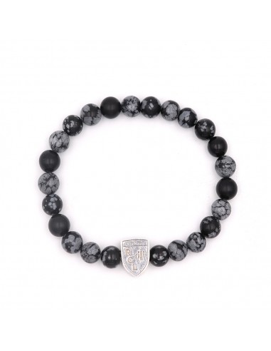 Le bracelet SUPPORTER Obsidienne flocons de...