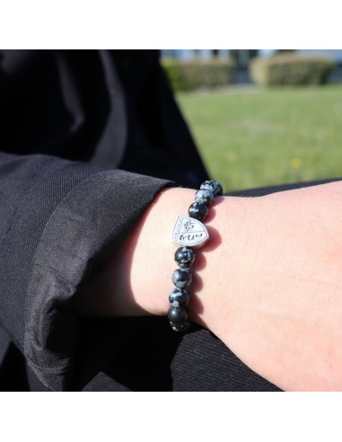 Le bracelet SUPPORTER Obsidienne flocons de...