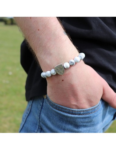 Le bracelet SUPPORTER Howlite blanche RC LENS