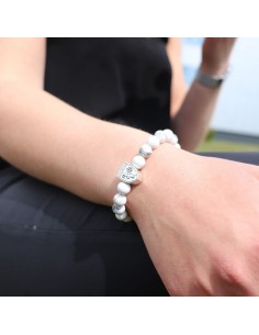 Le bracelet SUPPORTER Howlite blanche RC LENS 2