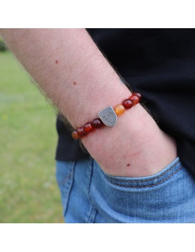 Le bracelet SUPPORTER Agate rouge multi...