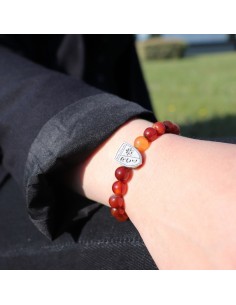 Le bracelet SUPPORTER Agate rouge multi couleurs RC LENS 2