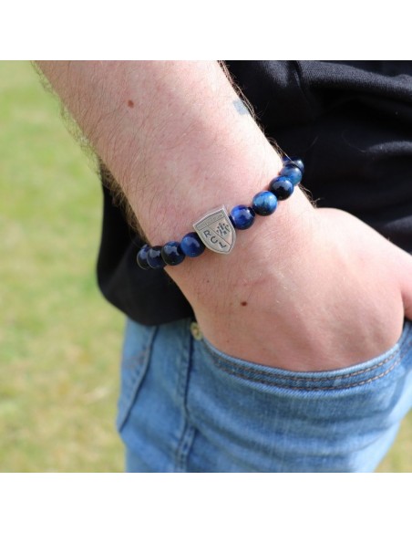 Le bracelet SUPPORTER Œil de tigre bleu RC LENS