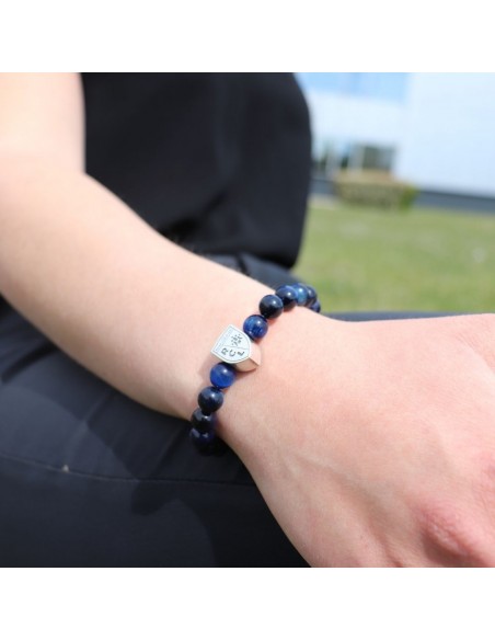 Le bracelet SUPPORTER Œil de tigre bleu RC LENS