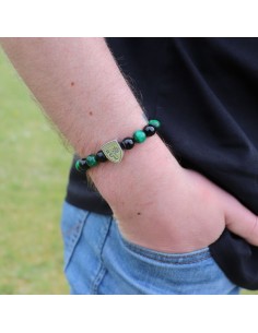 Le bracelet SUPPORTER Œil de tigre vert RC LENS 2