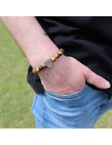 Le bracelet SUPPORTER Œil de tigre marron mat...