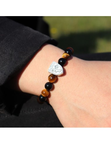 Le bracelet SUPPORTER Œil de tigre marron RC LENS