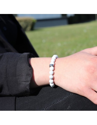 Le bracelet CLUB Howlite blanche RC LENS