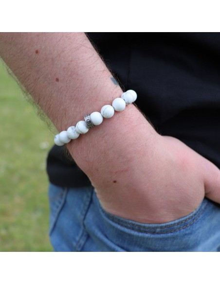 Le bracelet CLUB Howlite blanche RC LENS