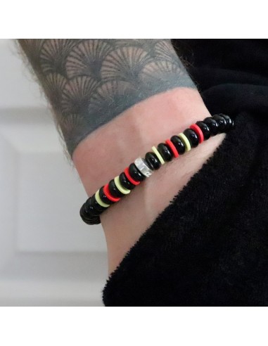 Bracelet CLUB Noir rayé Sang & Or RC LENS -...