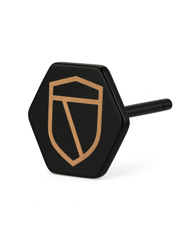 Boucle d'oreille noire RC Lens