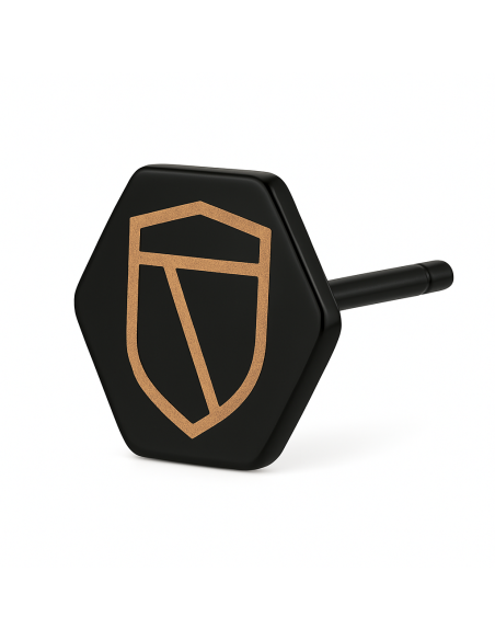 Boucle d'oreille noire RC Lens