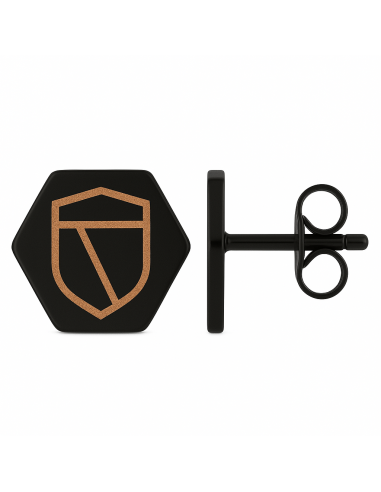 Boucle d'oreille noire RC Lens