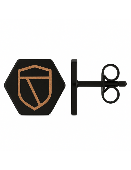 Boucle d'oreille noire RC Lens