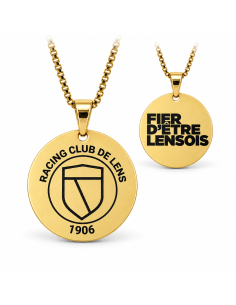 Pendentif doré RC Lens « Fier d’être Lensois »