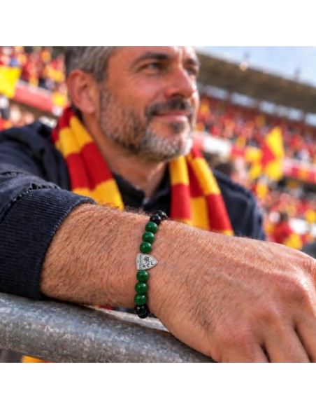 Bracelet Supporter RC Lens – Noir & Vert avec blason - 2027