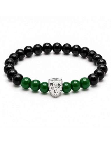 Bracelet Supporter RC Lens – Noir & Vert avec blason - 2027
