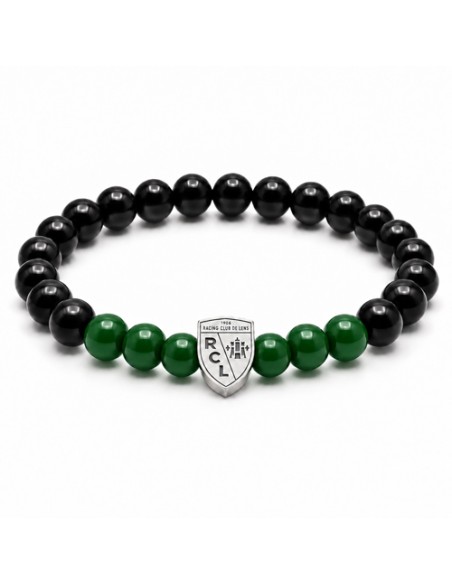 Bracelet Supporter RC Lens – Noir & Vert avec blason - 2027