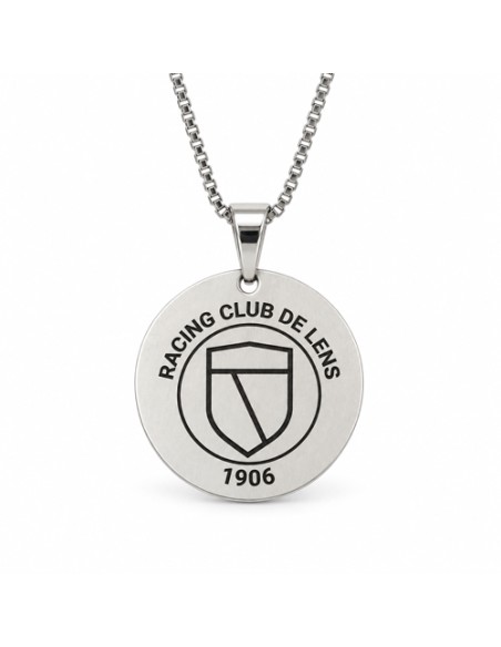 Pendentif argenté RC Lens « Fier d’être Lensois »
