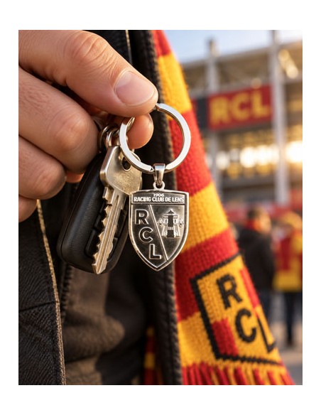 Porte-clés argenté Blason